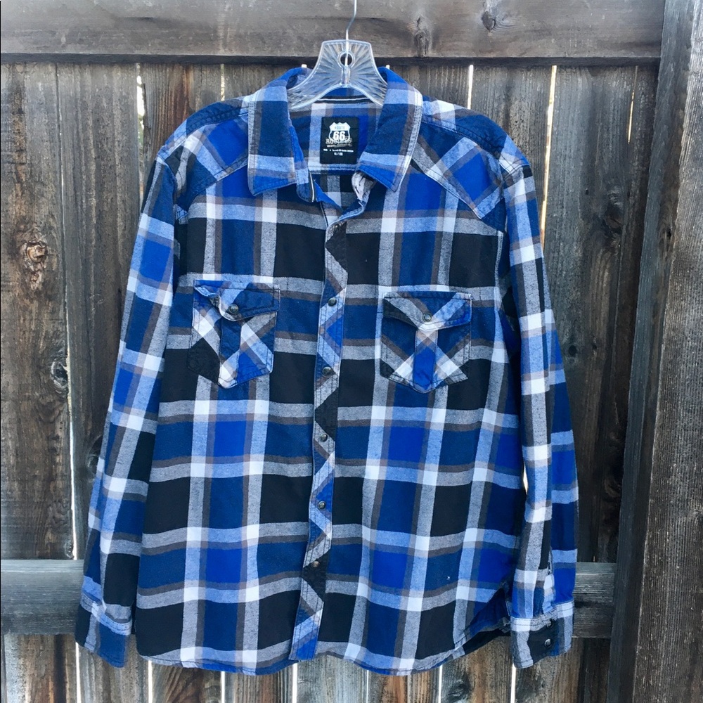 Route 66 Plaid Button-Up